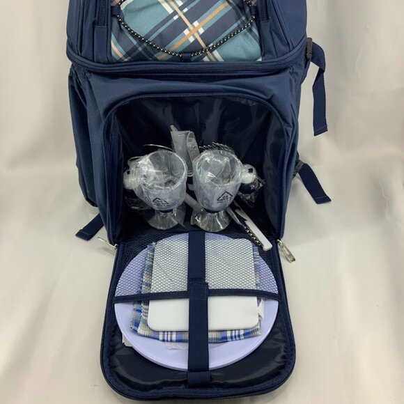 Hap Tim Picnic Basket Backpack for 2 Person with Insulated Cooler Compartment,Wi - Picture 2 of 7